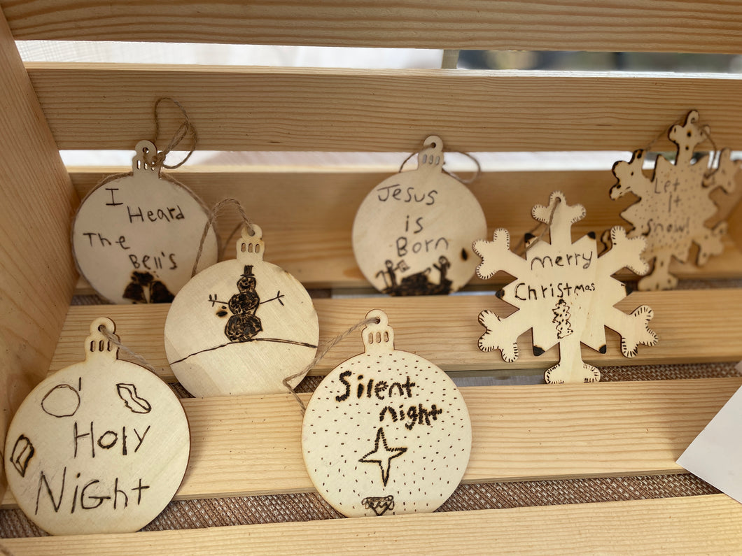 Wood Burned Ornaments