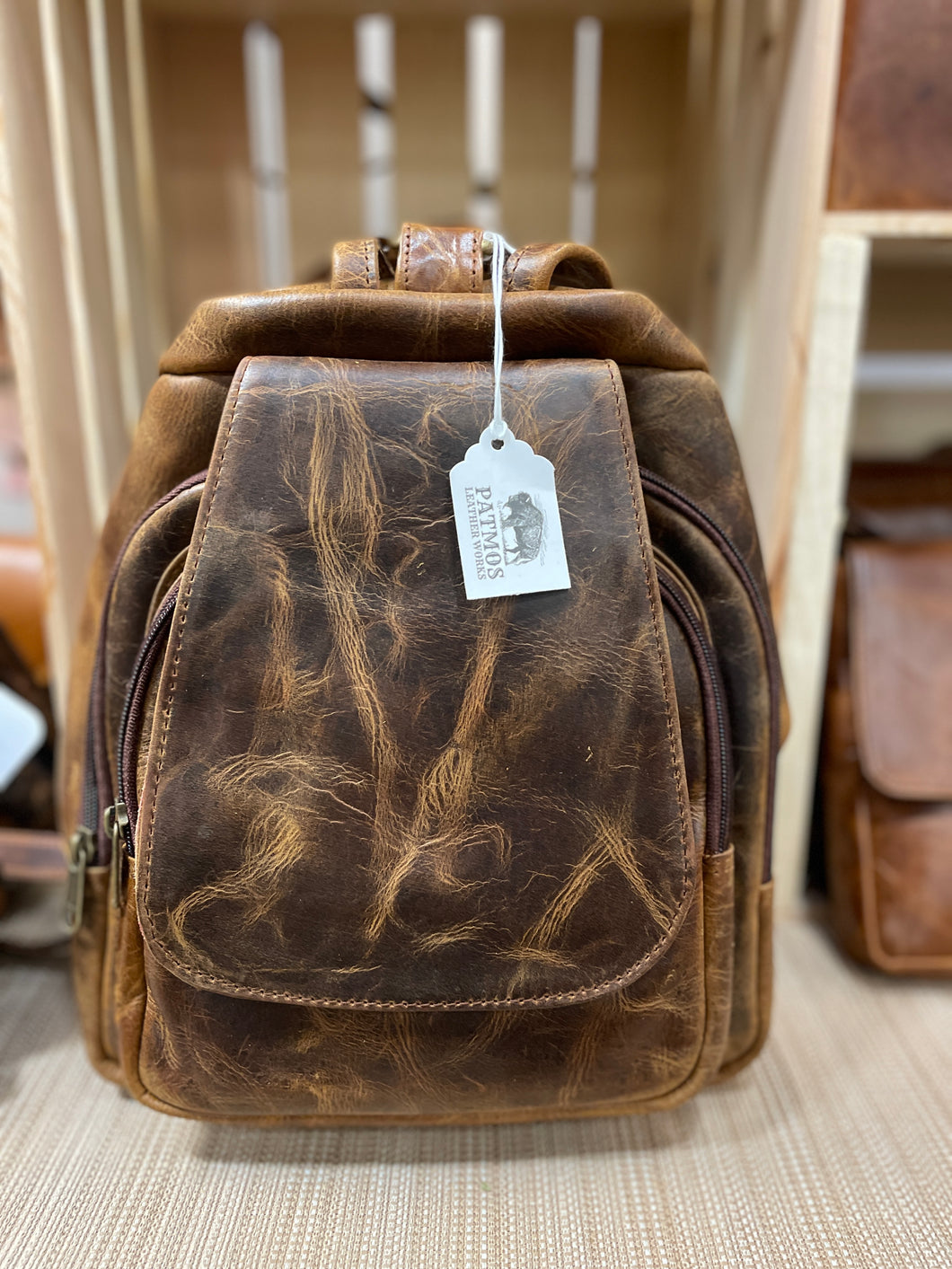 Dark Brown snap backpack