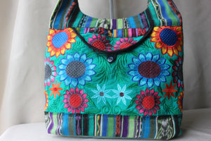 Embroidered large Crossbody Tote