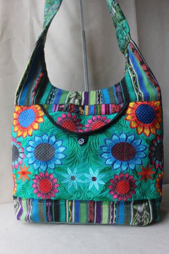 Embroidered large Crossbody Tote