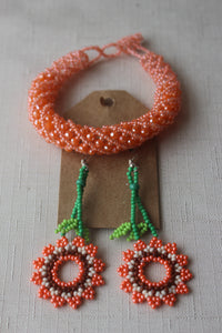 Set, Spiral bracelet with Earrings