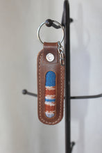 Load image into Gallery viewer, Embroidered/Leather Keychain