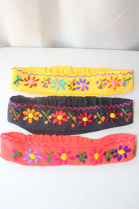 Headbands, embroidered fabric